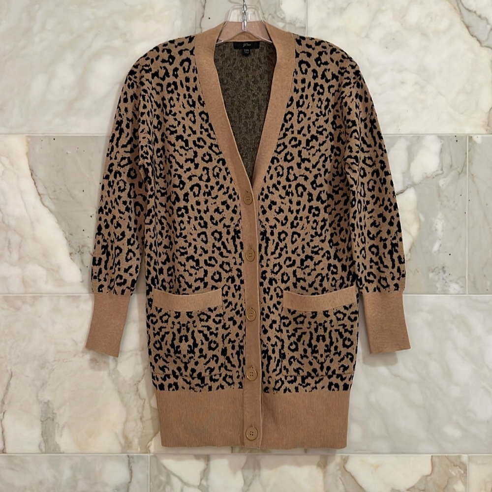 J Crew leopard cardigan.  Size XXS.  So chic!